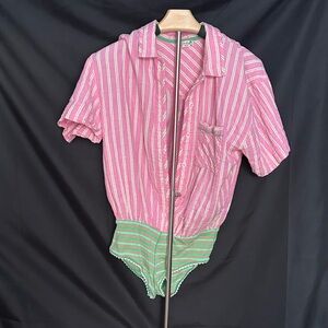 Intimately Free People Pink and Green Striped onezie